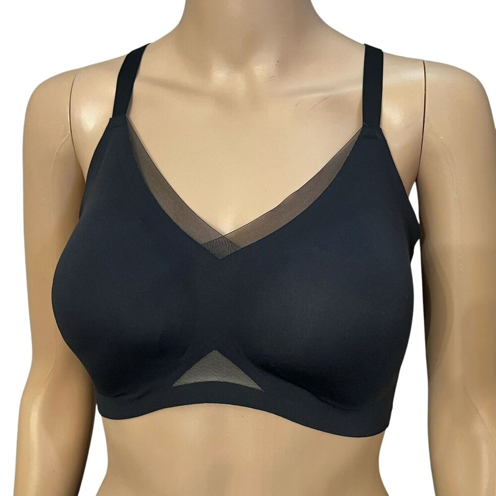 Honeylove Crossover Bra XL Wireless Black Nude Multi-way Straps Removable Pads